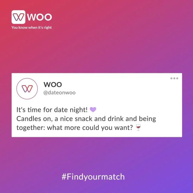 It doesn’t matter what you are doing for date night. It matters who you are doing it with. ✨ . . . . . . . . . . . #woo #wooindia #datingappthatwomenlove #virtualdating #loveunlocked #unlockthemagic #unlockpossibilities #love #couples #relationshipgoals #bae #soulmates #getwooed #findyourmatch