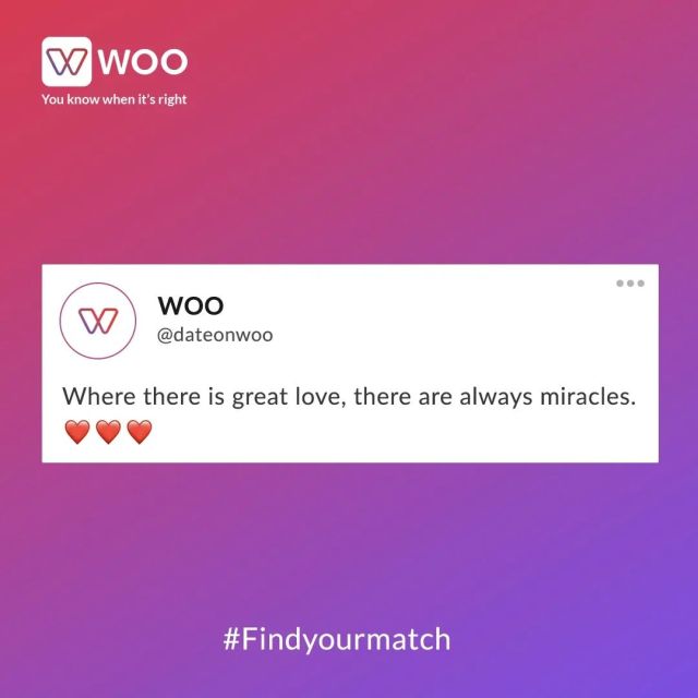 Never stop believing in love. Because miracles happen everyday.💖
.

.

.

.

.

.

.

.

.

.
#woo #wooindia #datingappthatwomenlove #virtualdating #loveunlocked #unlockthemagic #unlockpossibilities #love #couples #relationshipgoals #bae #soulmates #getwooed #findyourmatch