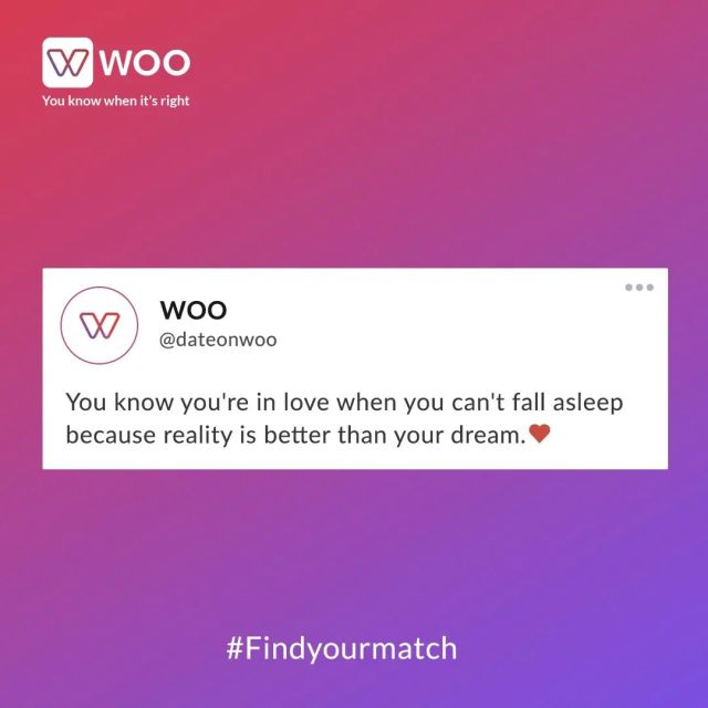 When you follow a dream you dream with your heart, that’s when you know you’re in love.💓
.

.

.

.

.

.

.

.

.

.

.
#woo #wooindia #datingappthatwomenlove #virtualdating #loveunlocked #unlockthemagic #unlockpossibilities #love #couples #relationshipgoals #bae #soulmates #getwooed #findyourmatch